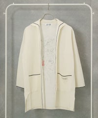 襟付きコットンカーディガン（ホワイト）