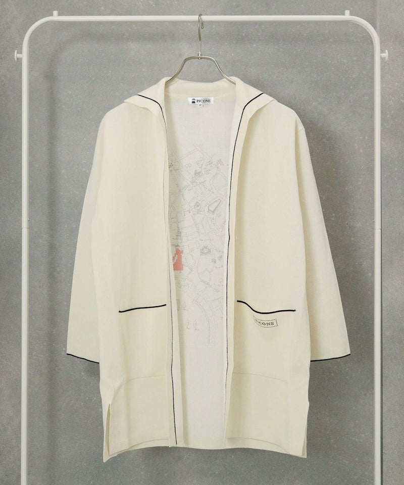 襟付きコットンカーディガン（ホワイト）