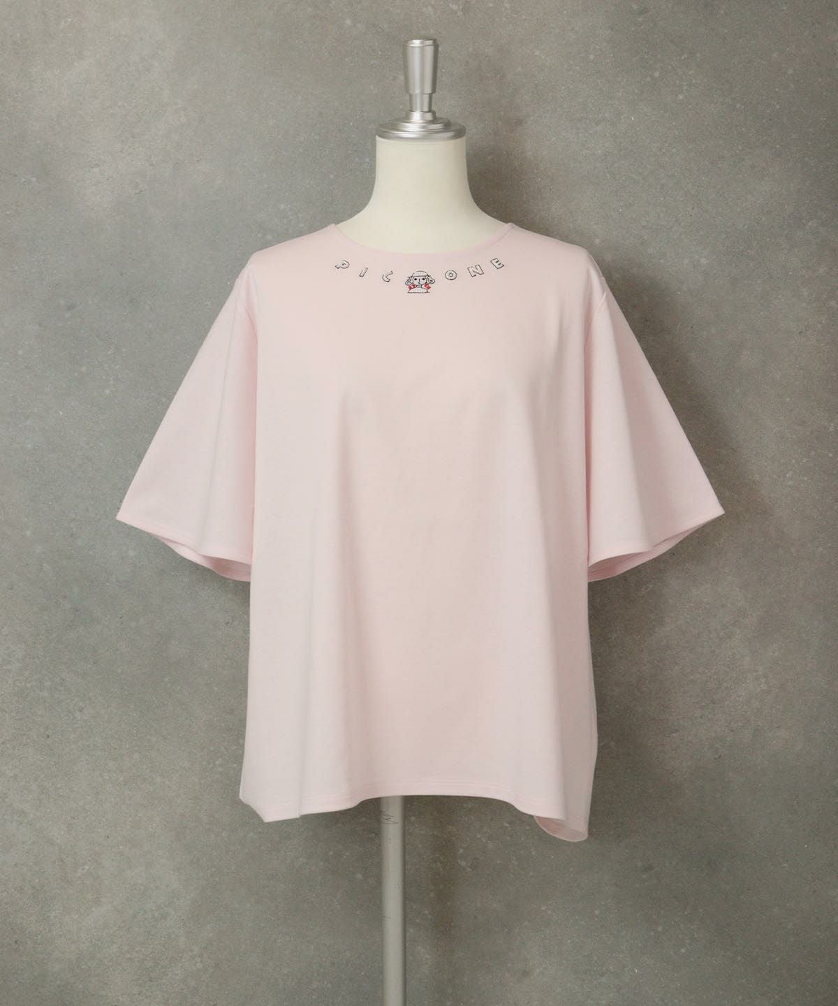 UV冷感フレア袖プルオーバー(ピンク)