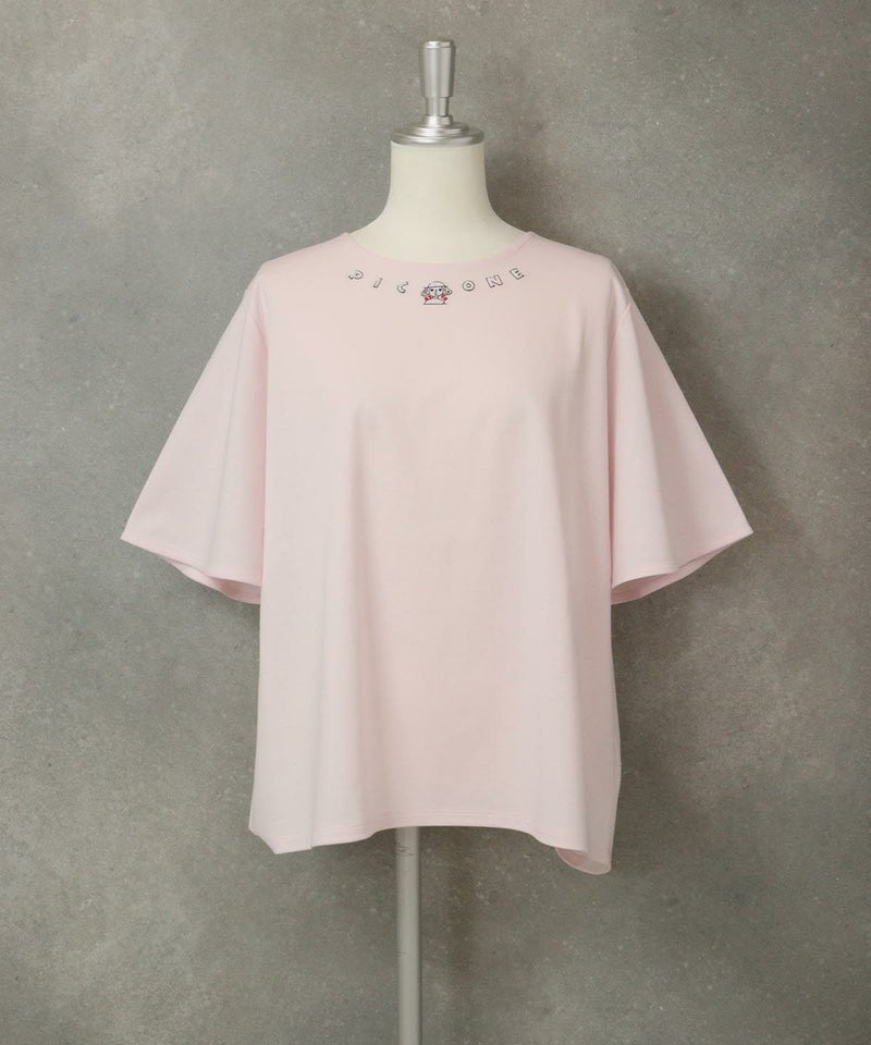 UV冷感フレア袖プルオーバー(ピンク)