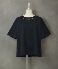 UV冷感フレア袖プルオーバー(ネイビー)