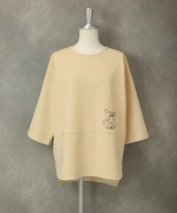 ポイント刺繍七分袖UVプルオーバー（ベージュ）