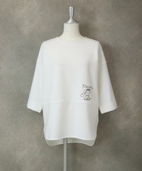 ポイント刺繍七分袖UVプルオーバー（ホワイト）