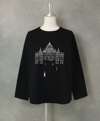 UV冷感ポンチ長袖プルオーバー(ブラック）