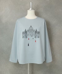 UV冷感ポンチ長袖プルオーバー（ライトブルー）