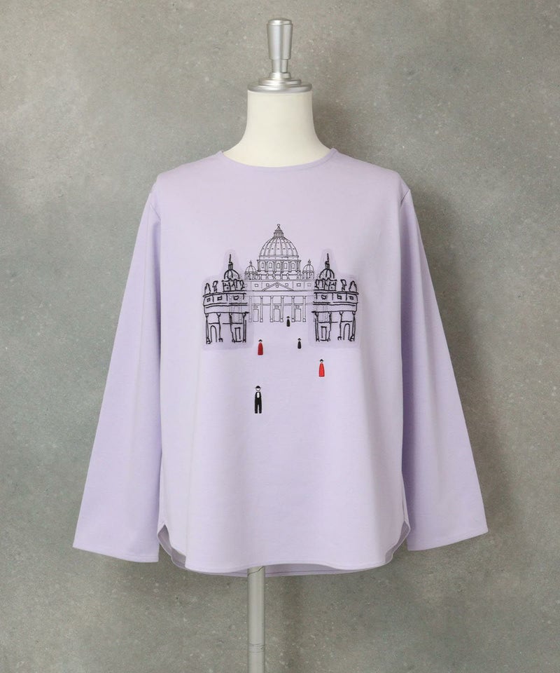 UV冷感ポンチ長袖プルオーバー（ライトパープル）