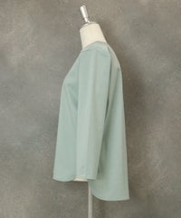 UV冷感デザイン刺繍長袖Tシャツ（ライトグリーン）横