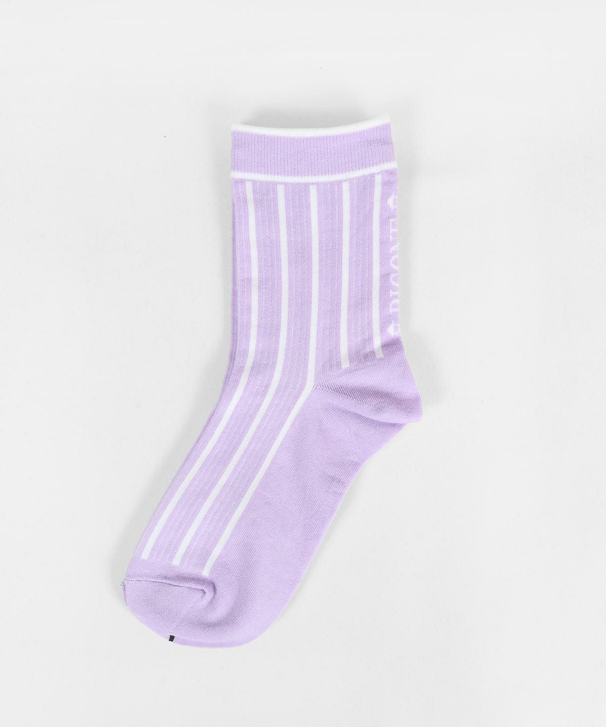 ストライプ柄ソックス（ライトパープル）