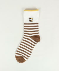 ボーダー柄ソックス（ブラウン）
