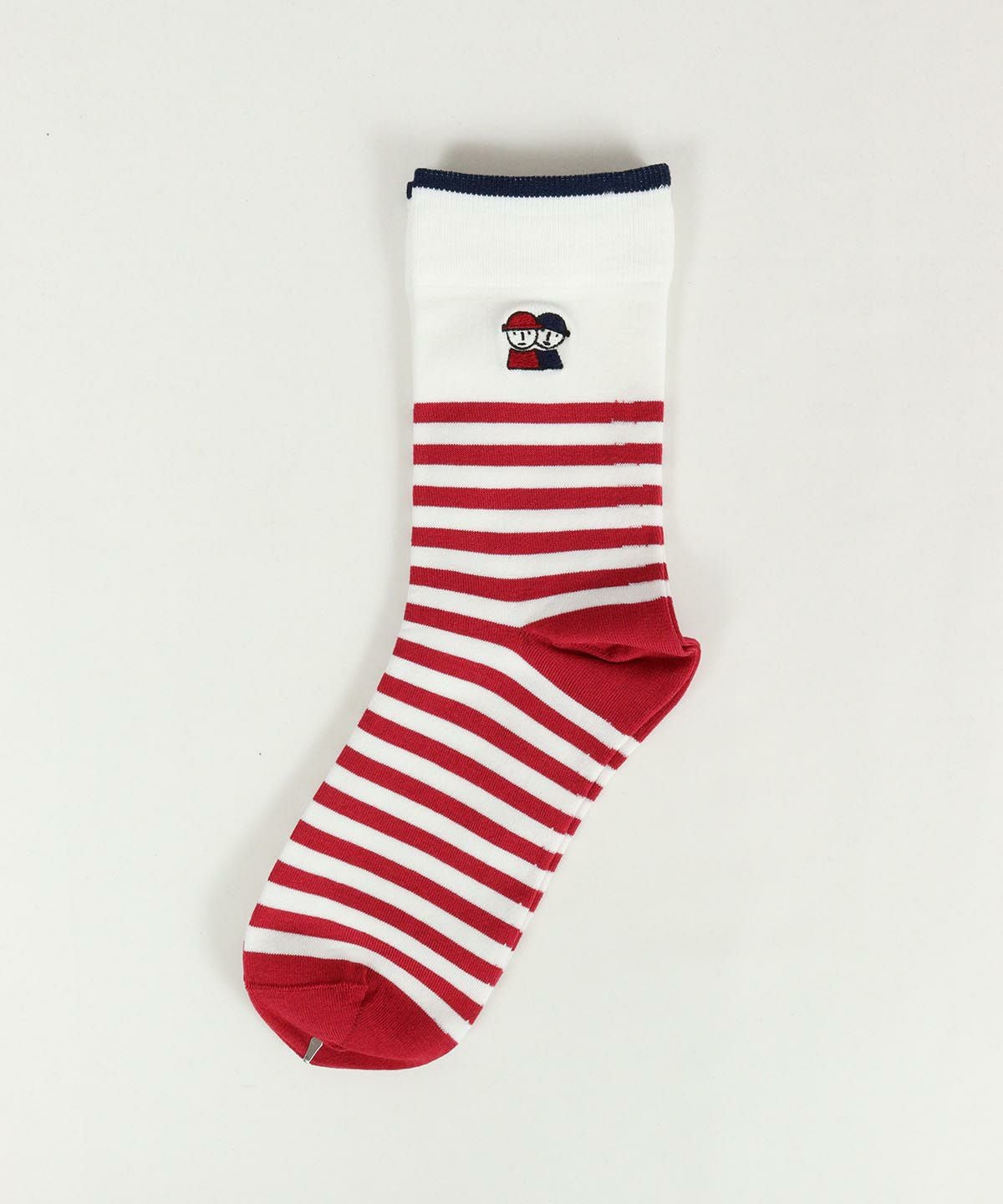 ボーダー柄ソックス（レッド）