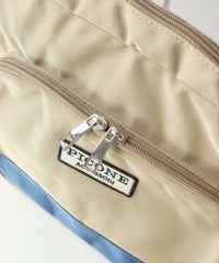 ポケットファスナー（ベージュ×ブルー）