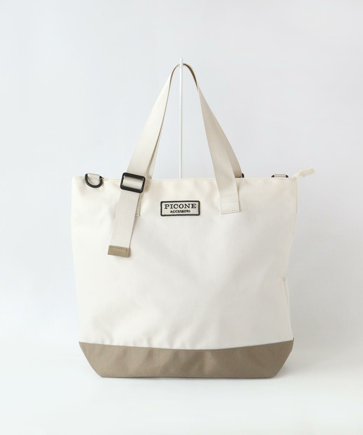 ショルダー付トートバッグ（ホワイト）