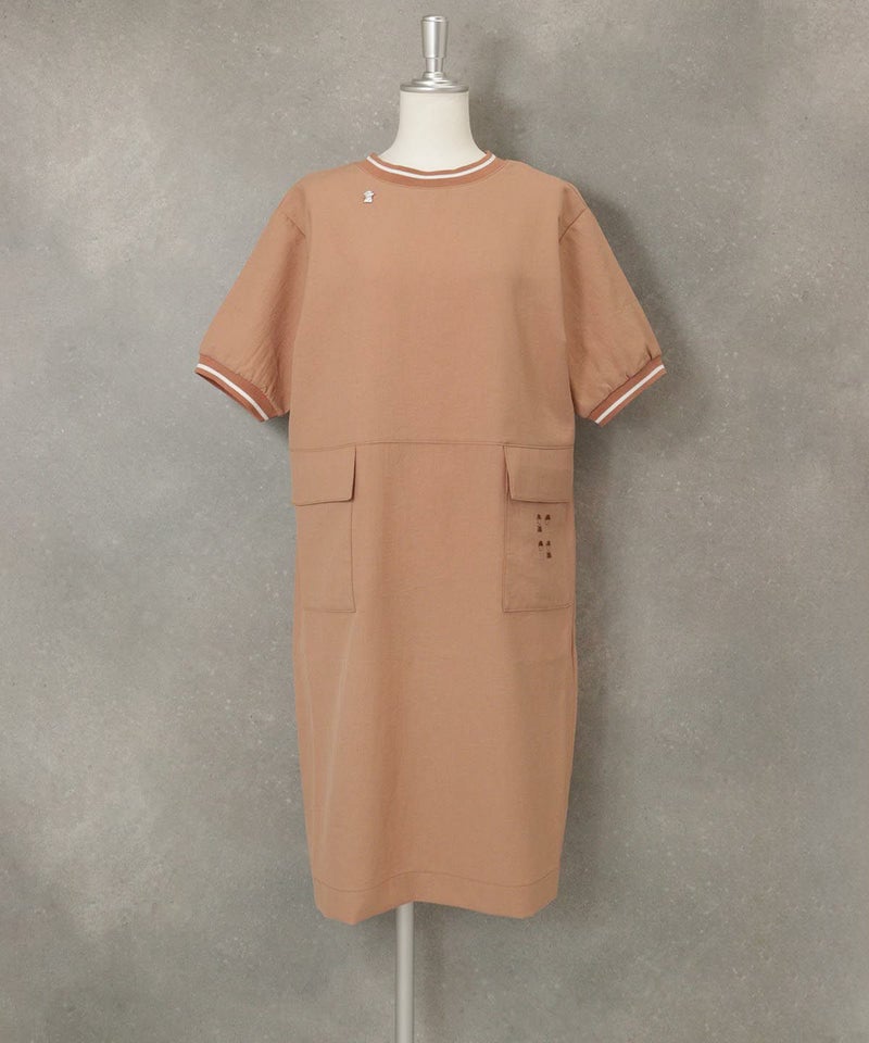 リブラインUV冷感ワンピース(キャメル)