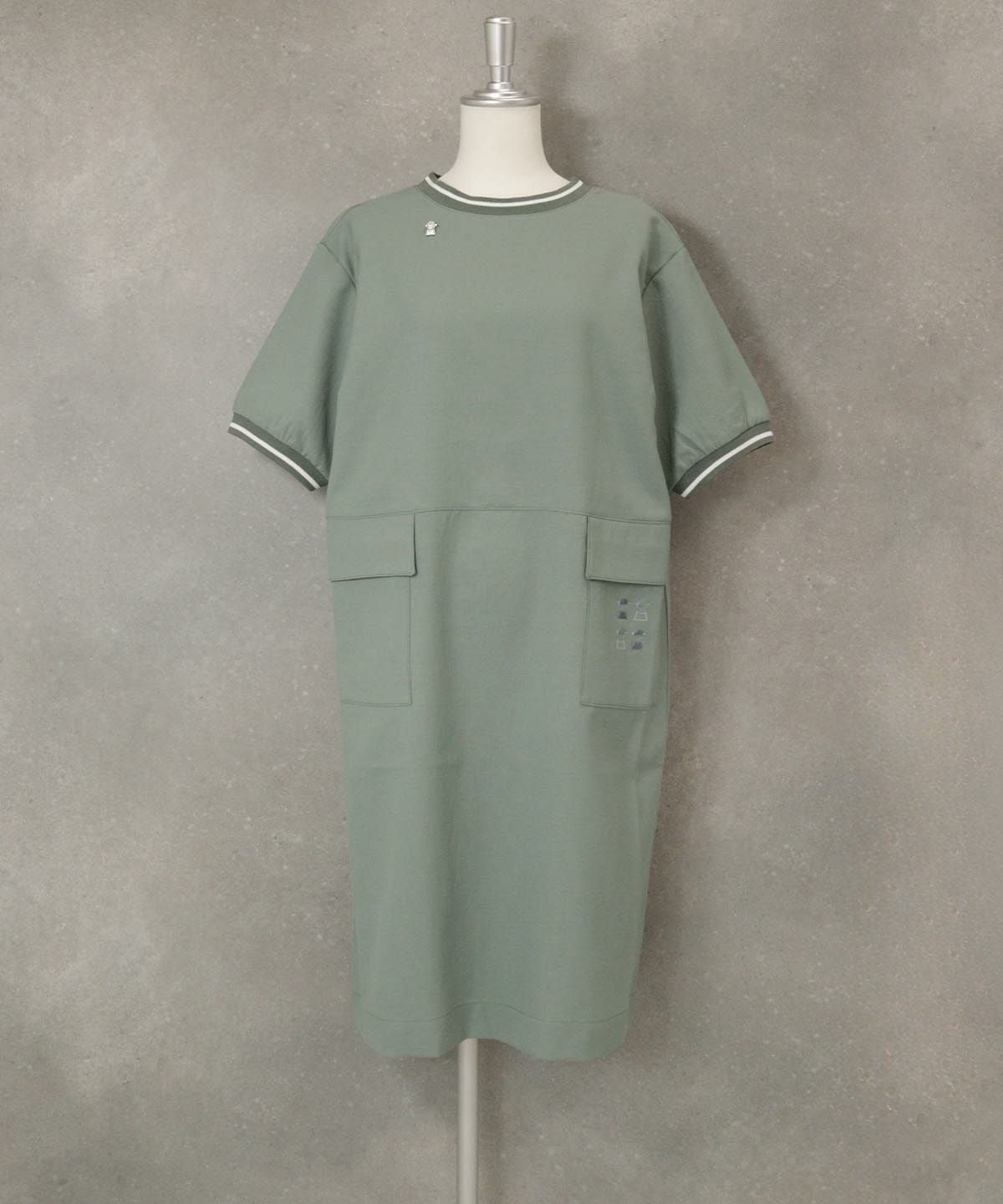 リブラインUV冷感ワンピース(ライトグリーン)