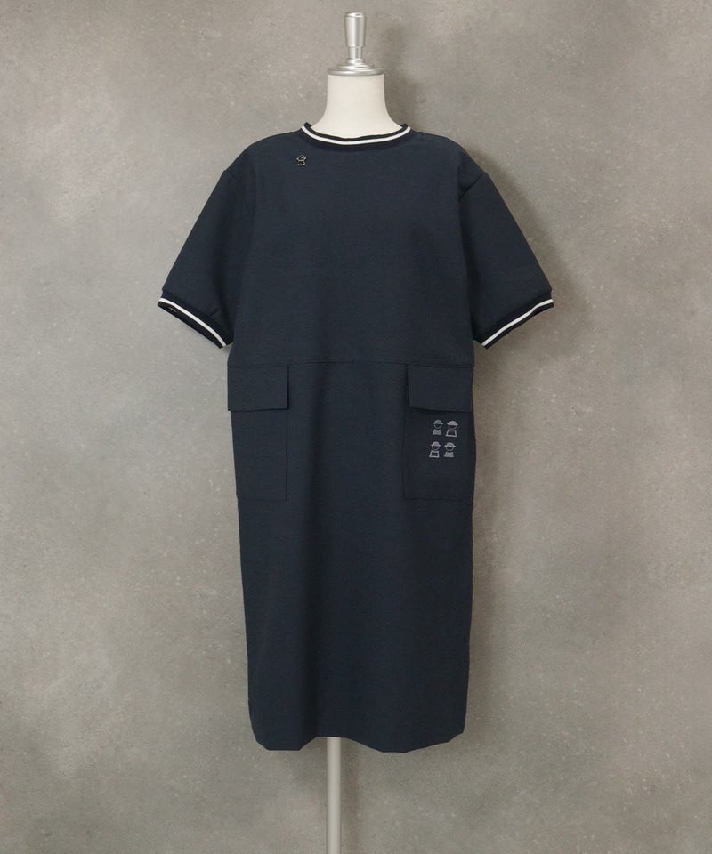 リブラインUV冷感ワンピース(ネイビー)