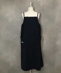 刺繍ポケットジャンパースカート（ネイビー）