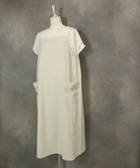 刺繍ポケットジャンパースカート（ベージュ）