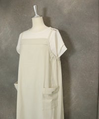 刺繍ポケットジャンパースカート（ベージュ）