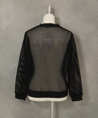 シアーメッシュブルゾン後（ブラック）