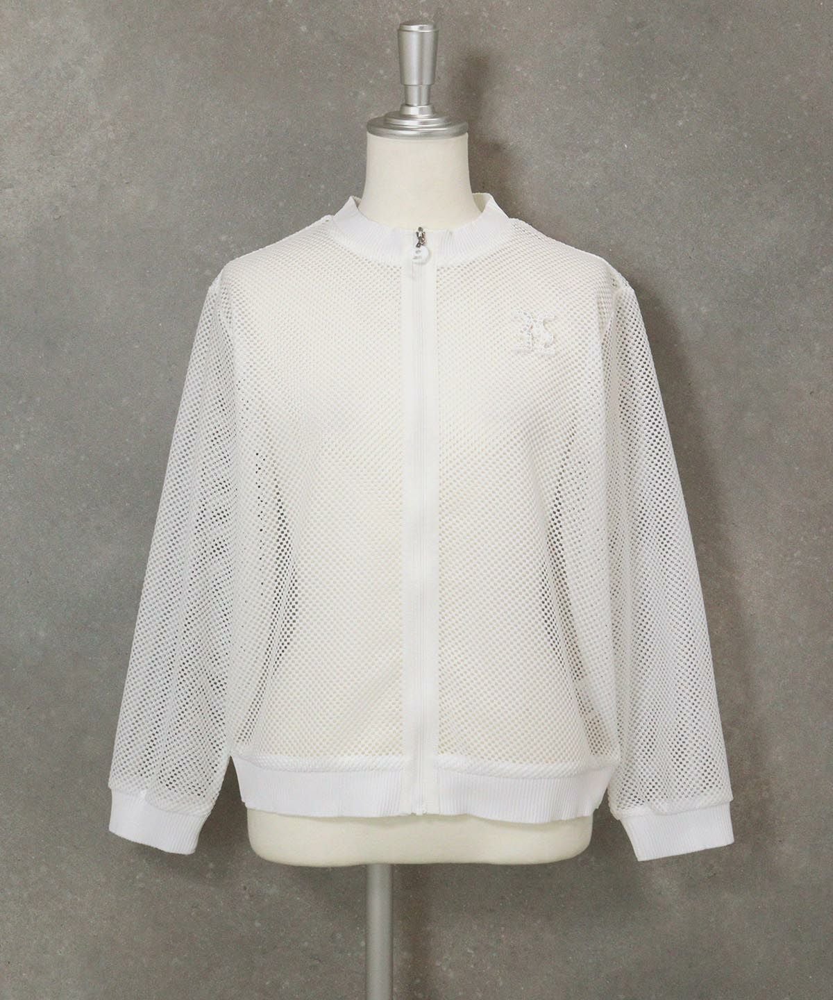 シアーメッシュブルゾン（ホワイト）