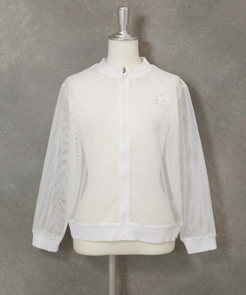 シアーメッシュブルゾン（ホワイト）