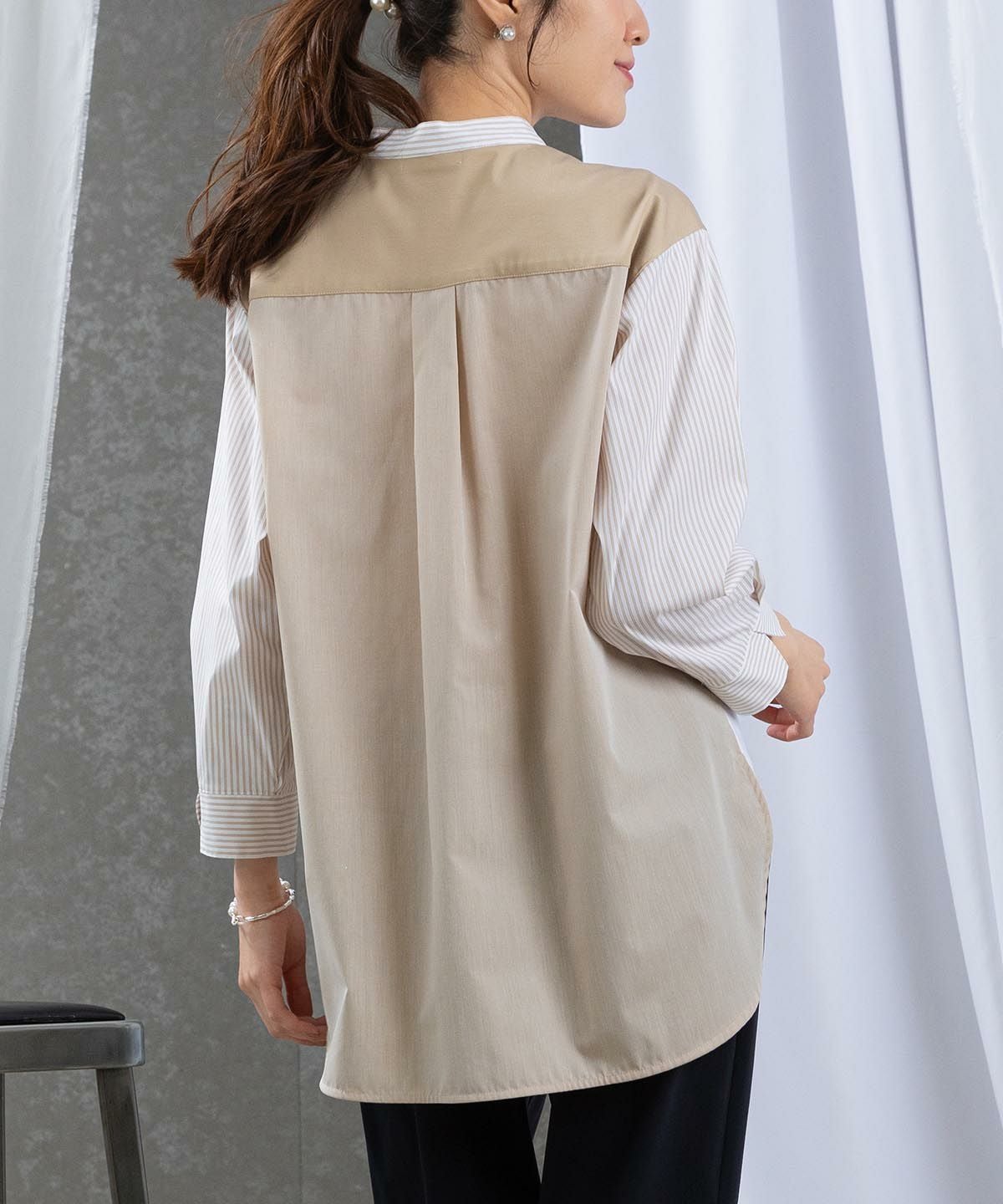 モデル着用画像（ホワイト×ベージュ）