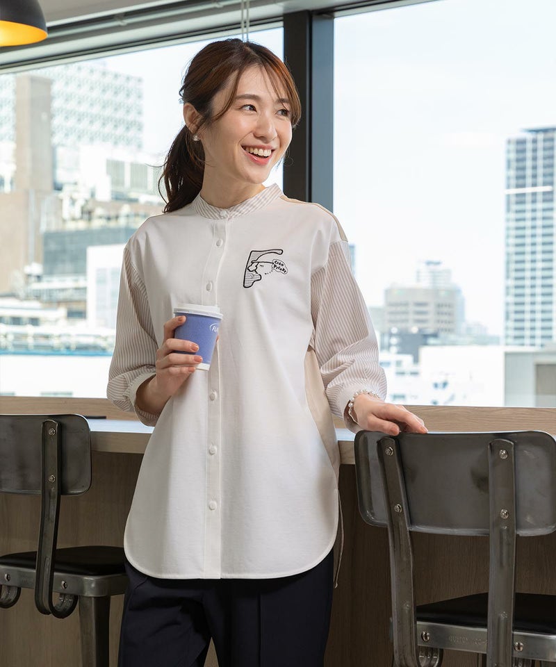 モデル着用画像（ホワイト×ベージュ）