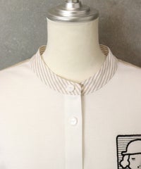 襟元部分（ホワイト×ベージュ）