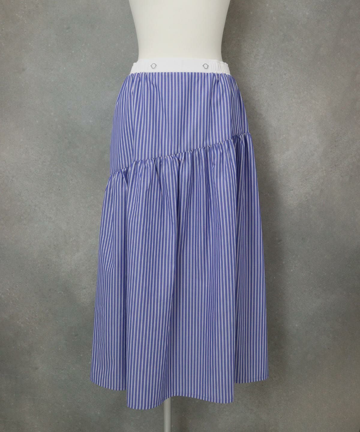 ストライプギャザースカート（ブルー）