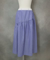 ストライプギャザースカート（ブルー）