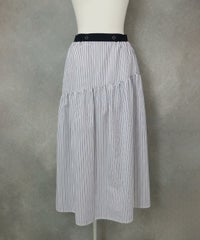 ストライプギャザースカート（ホワイト）