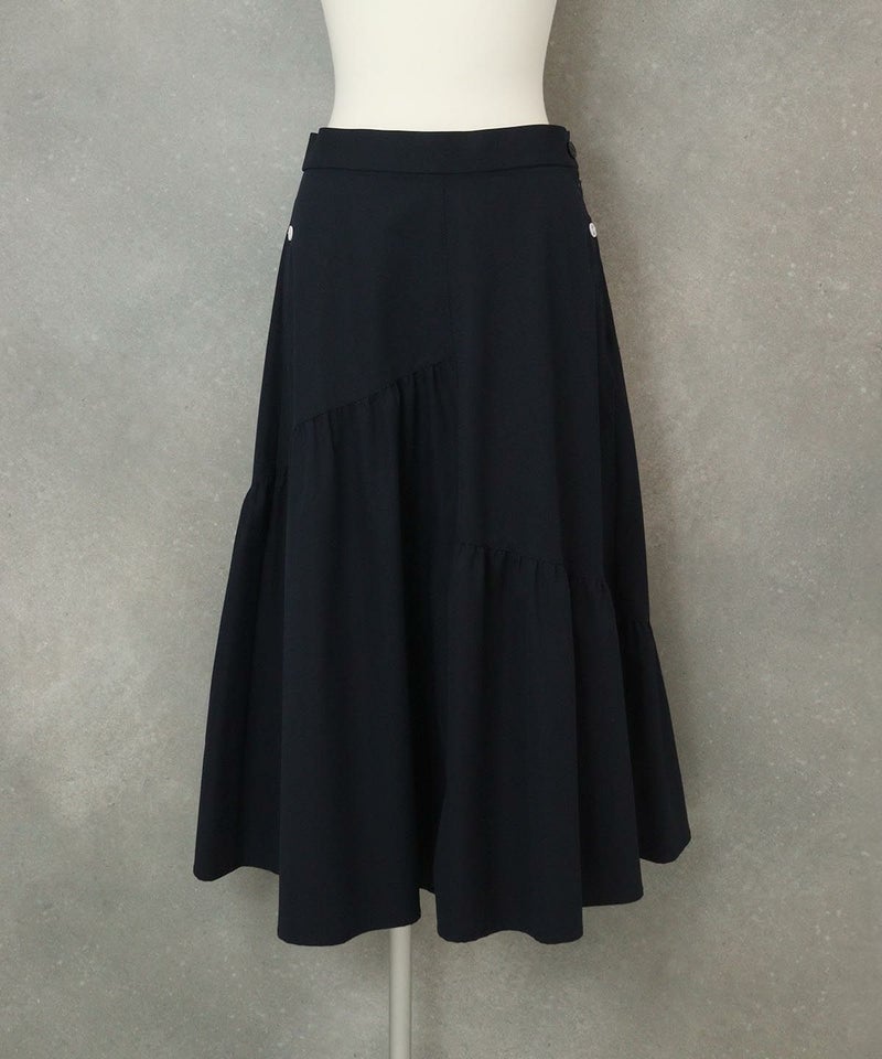 UV撥水ギャザー切替スカート（ネイビー）