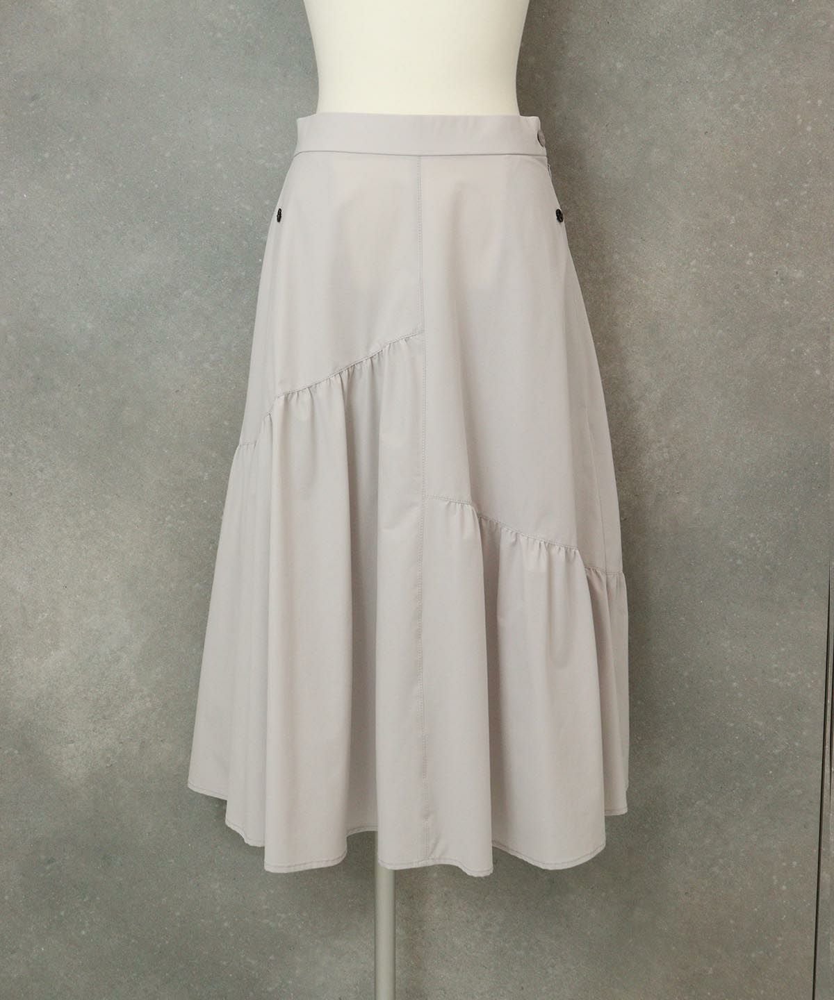 UV撥水ギャザー切替スカート（ライトグレー）