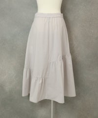 UV撥水ギャザー切替スカート 後ろ（ライトグレー）