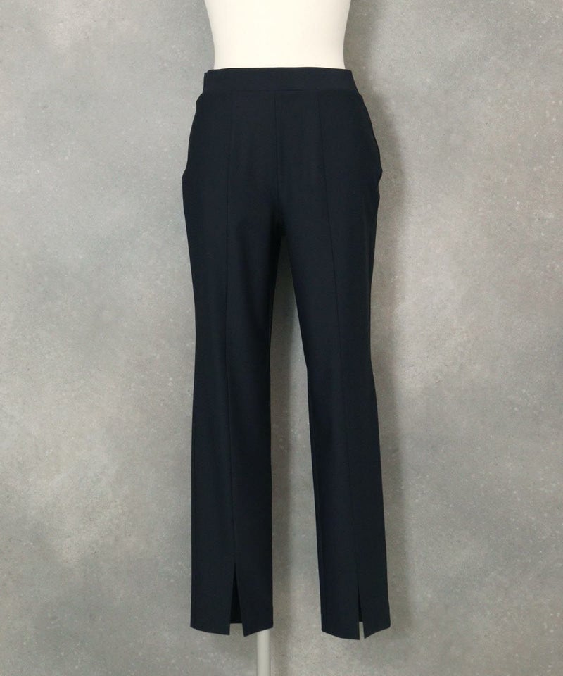 UV冷感裾スリットパンツ（ブラック）