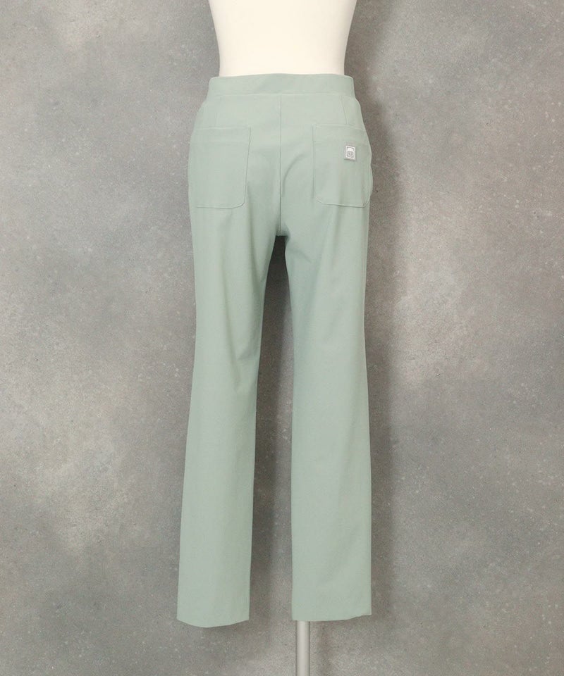 UV冷感裾スリットパンツ後ろ（ライトグリーン）