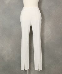 UV冷感裾スリットパンツ（ホワイト）