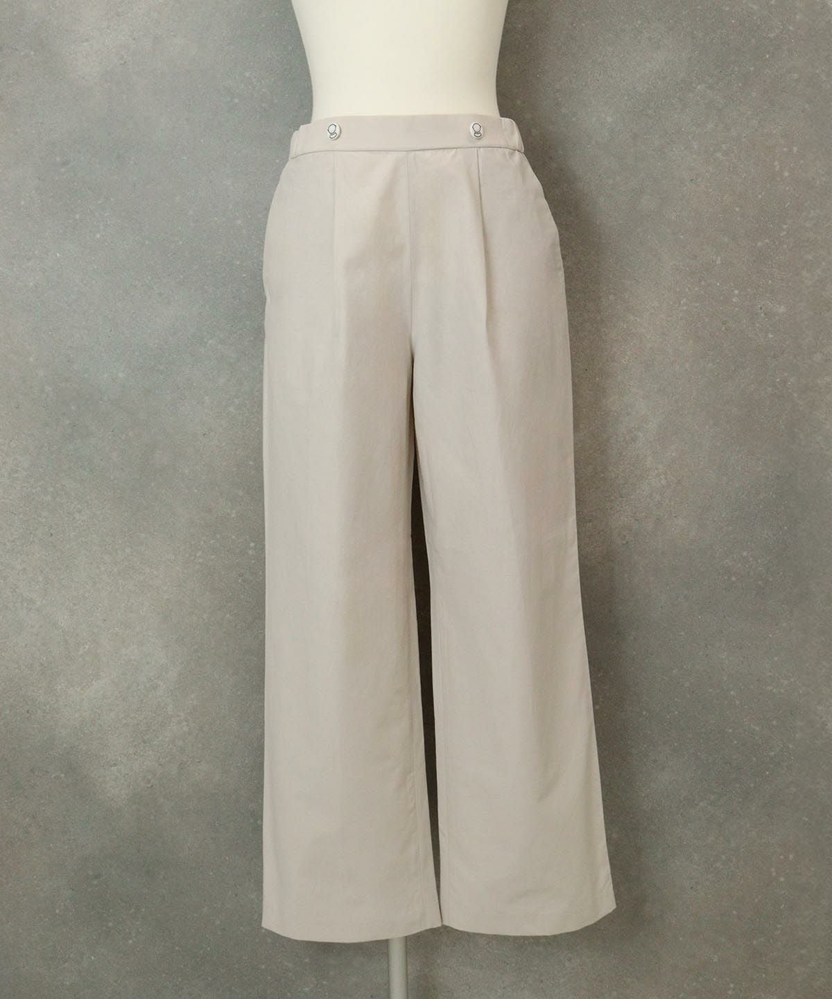 コットン混撥水ワイドパンツ（ベージュ）