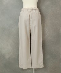 コットン混撥水ワイドパンツ後（ベージュ）