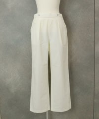 コットン混撥水ワイドパンツ（ホワイト）