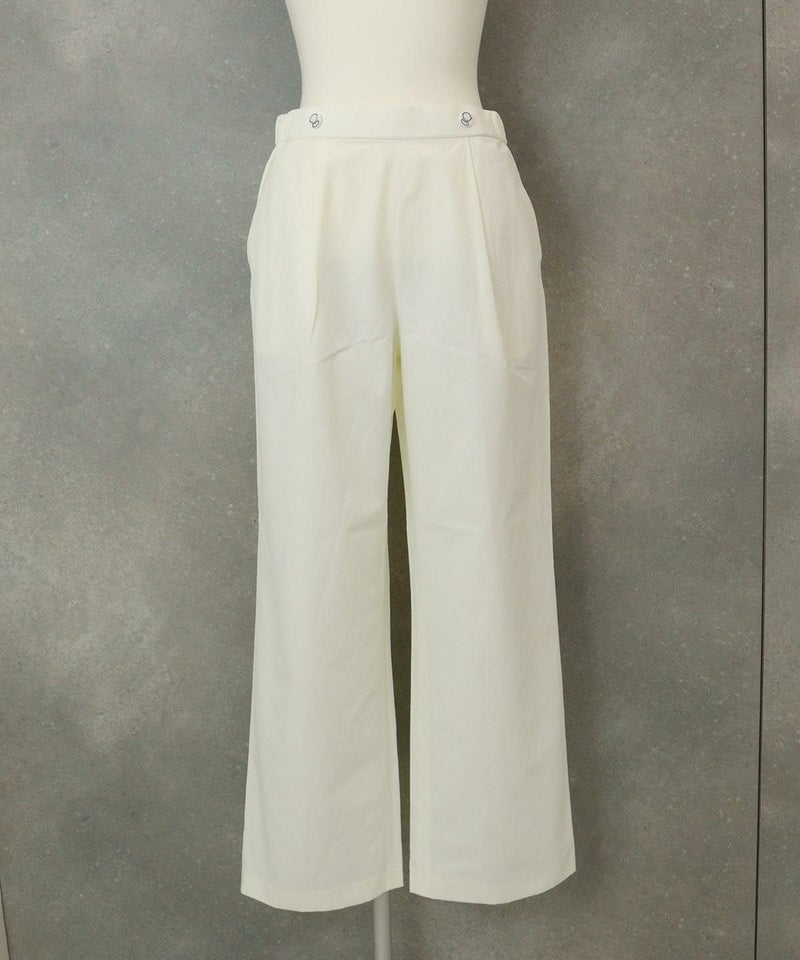 コットン混撥水ワイドパンツ（ホワイト）