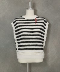 ボーダーメッシュベスト（ブラック）