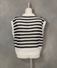 ボーダーメッシュベスト後（ブラック）