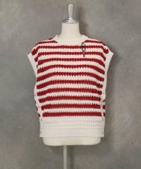 ボーダーメッシュベスト（レッド）