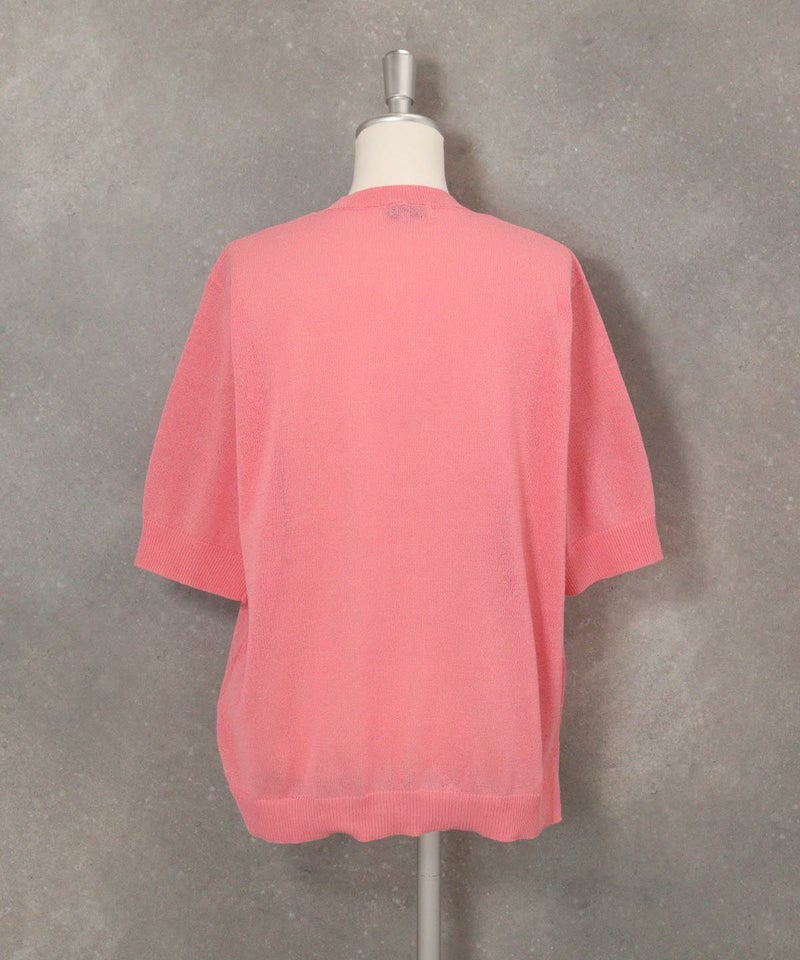 ハーフスリーブ刺繍プルオーバー（ピンク）後ろ