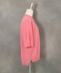ハーフスリーブ刺繍プルオーバー（ピンク）横