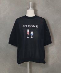 ハーフスリーブ刺繍プルオーバー（ネイビー）