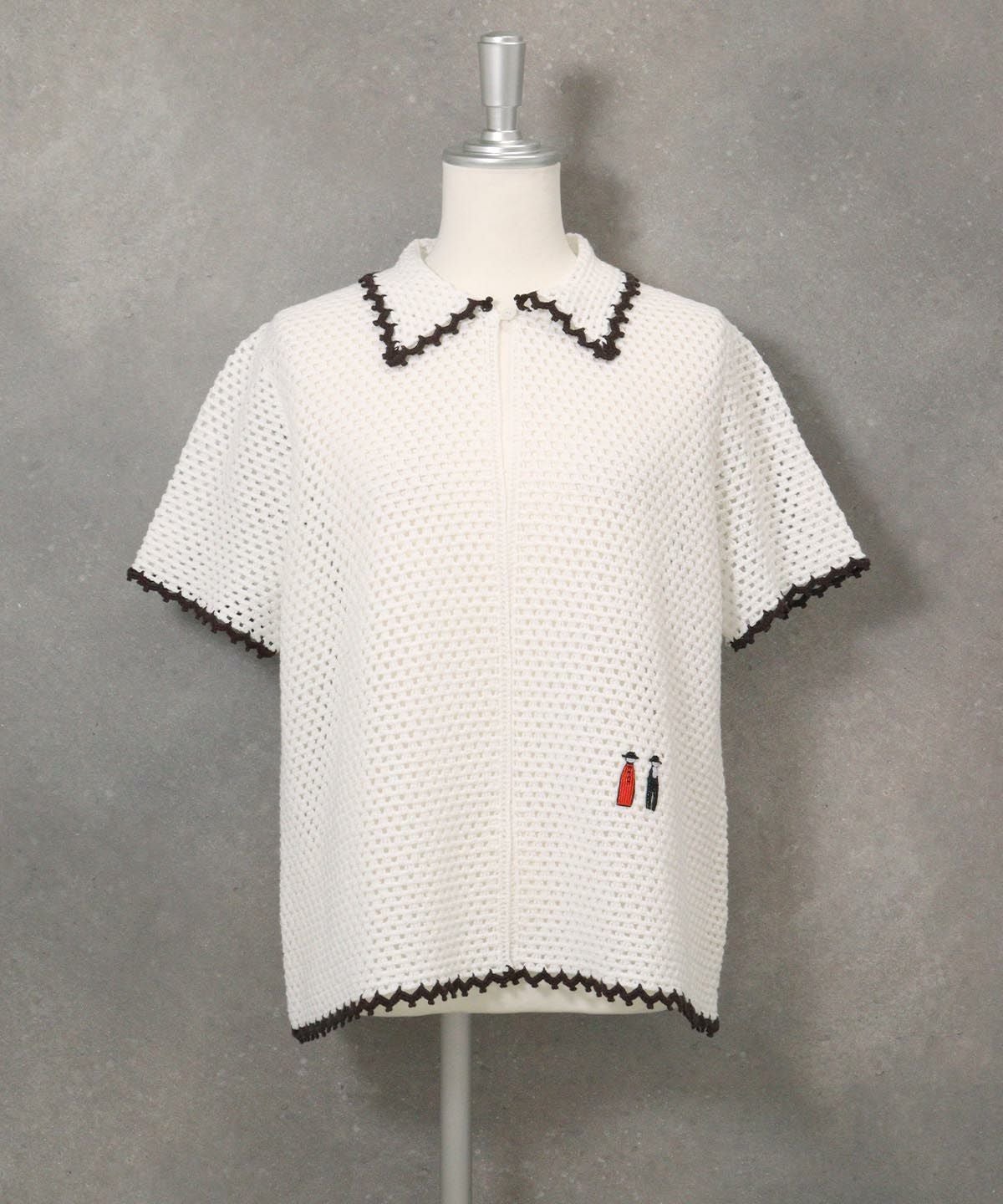 コットンメッシュカーディガン（ホワイト）