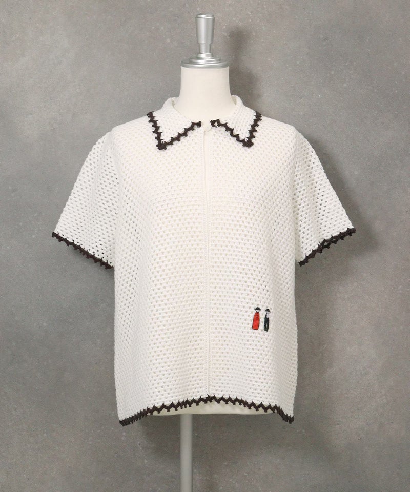 コットンメッシュカーディガン（ホワイト）