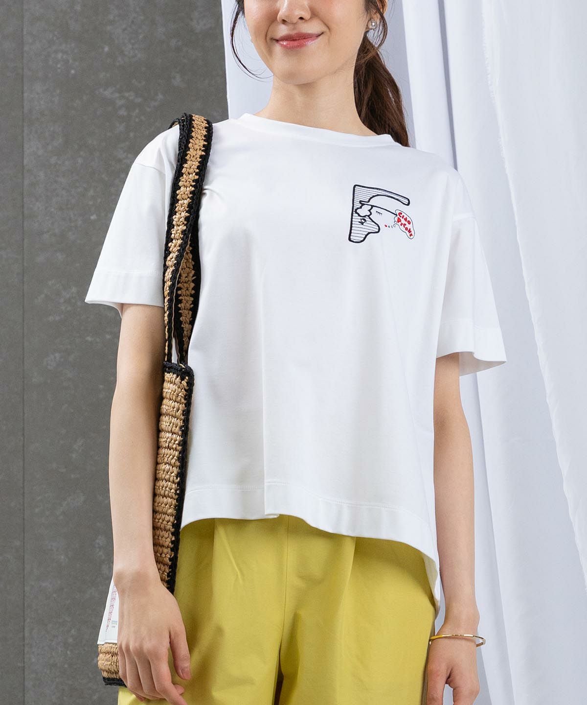 麻100％刺繍ワッペンチュニック|スタジオピッコーネ-アウトレット